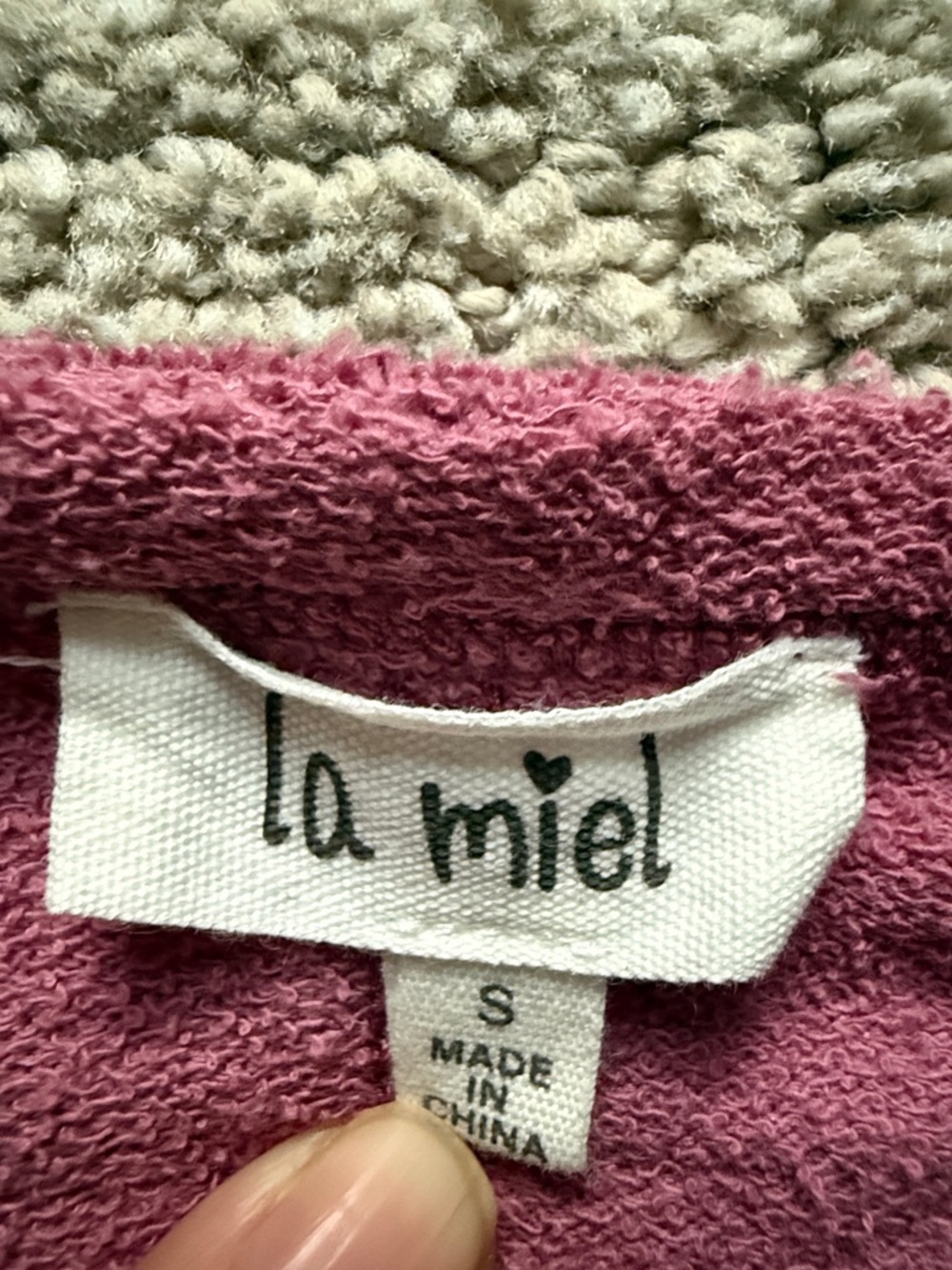 La Miel French terry mulberry top sz S - Picture 3 of 5